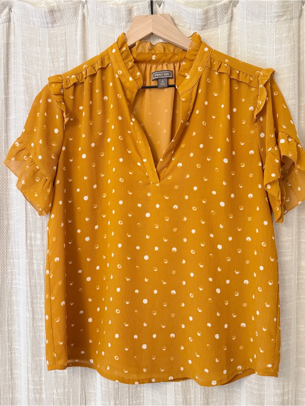 Point Sur / J. Crew Ruffle Dot Blouse Small